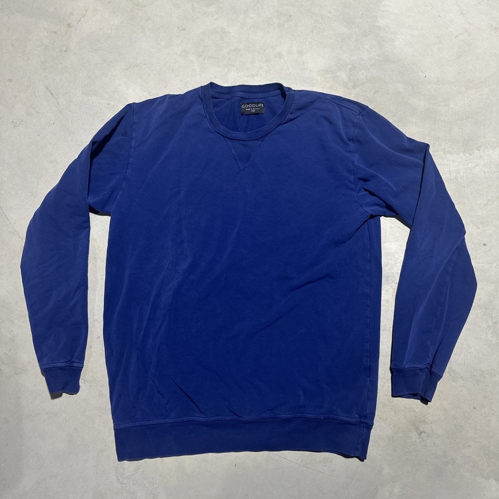 Goodlife Blue Long Sleeve T-Shirt Men's SZ Large Made In USA 100% Cotton